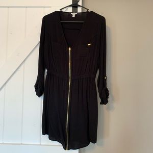 GUESS brand gold zipper long sleeve dress BRAND NEW never worn
